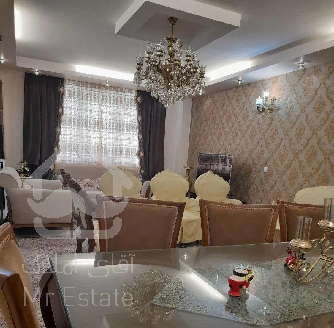 80 متر فول امکانات خطی رو به افتاب سالن پرده خور
