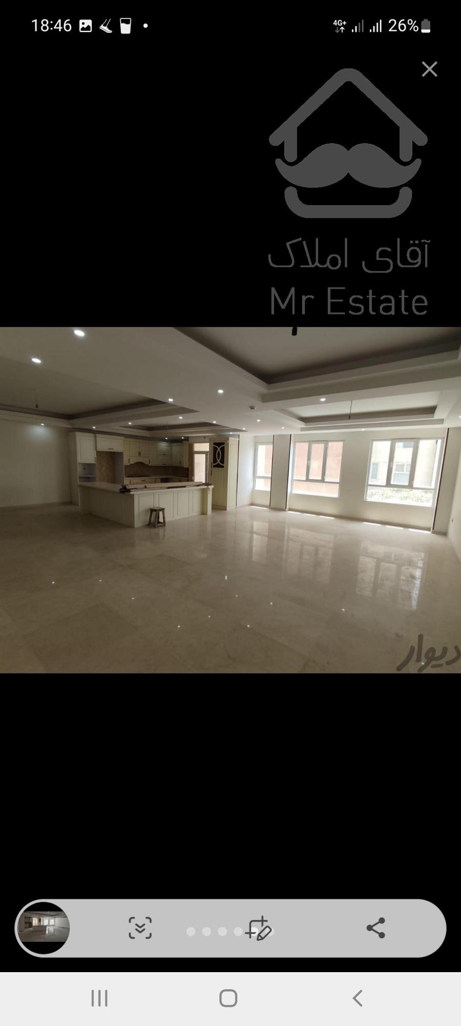 ۸۵ متر خوش نقشه  سالن پرده خور