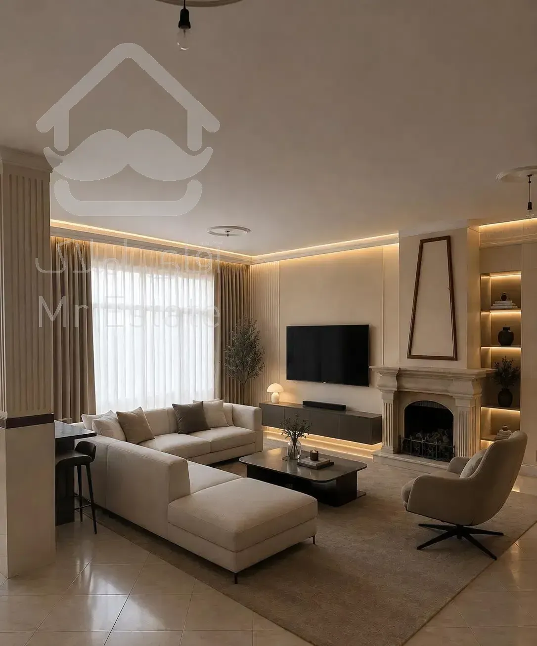 ۱۱۵ متر دو خواب طبقهی دوم با پارکینگ
