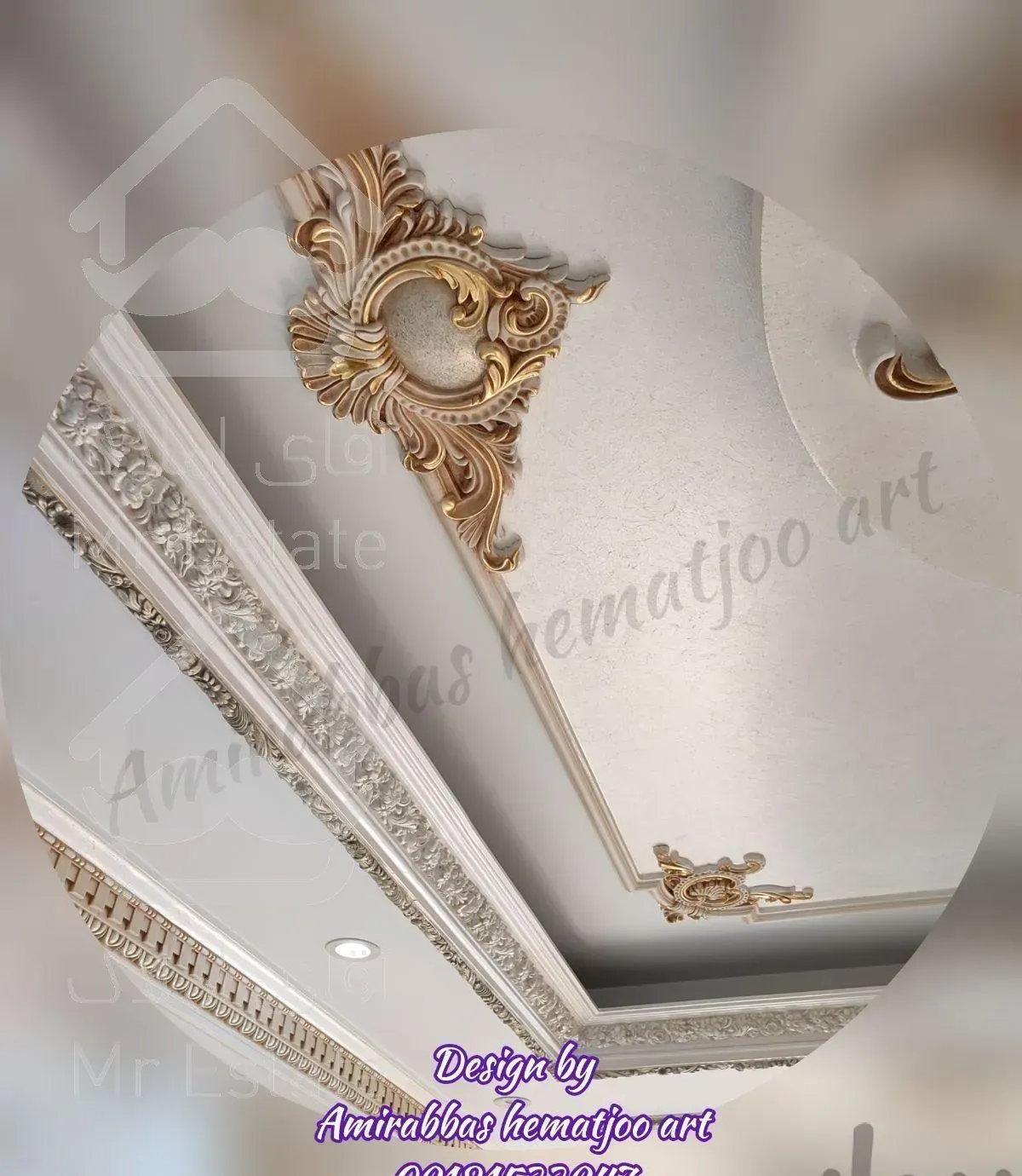 دیزاین داخلی ، تزیینات هنری ، پتینه ورق طلا تکسچر