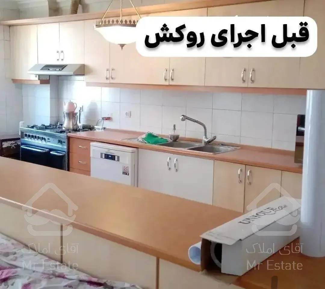 نصب روکش کابینت سفید هایگلس(ضدآب)