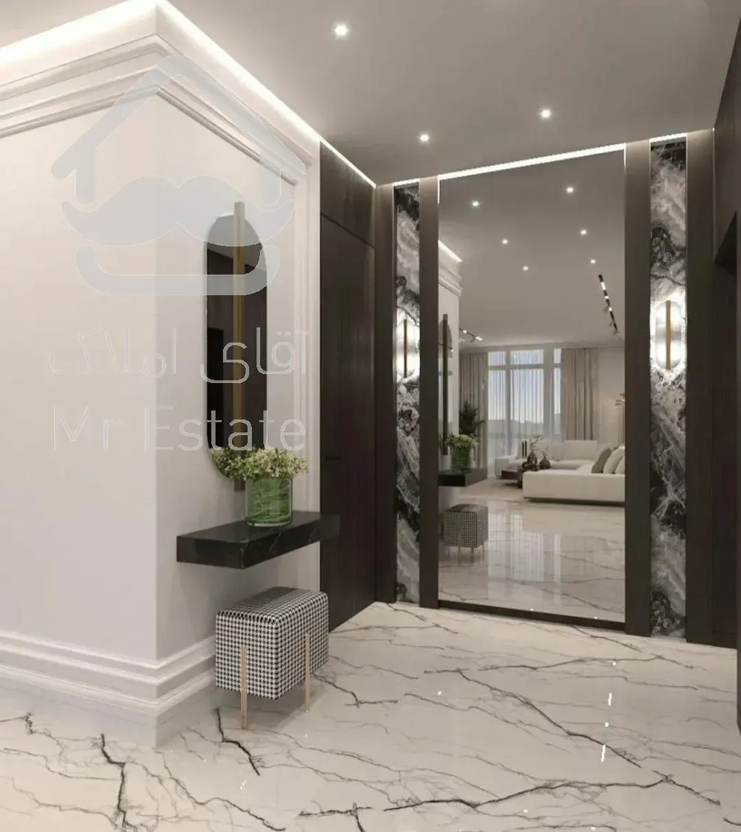 برج ۲۱۰ متری اعیانی قیطریه /مشاعات آبی/سالن تماما پنجره/ویو ابدی