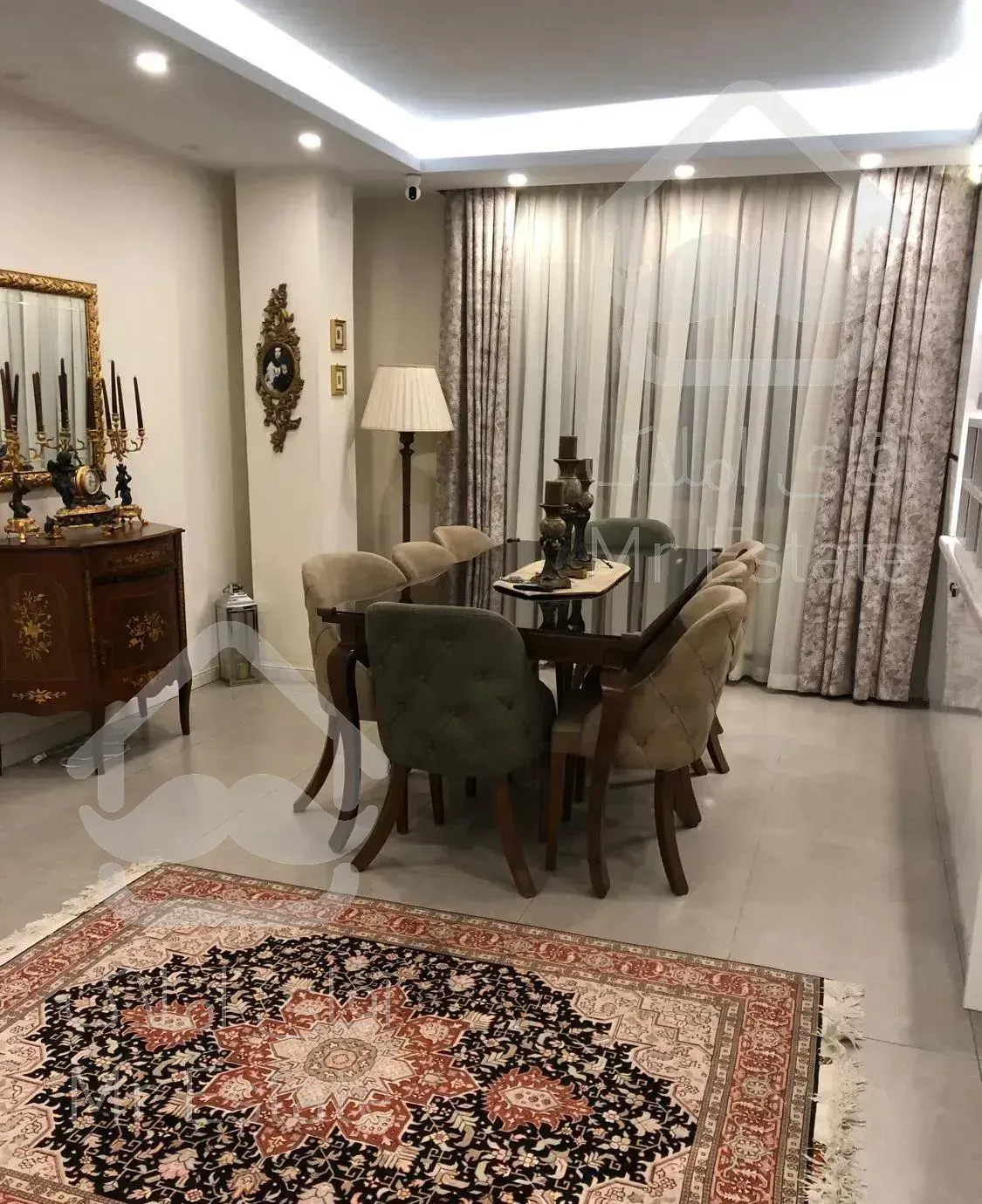 ۱۲۳ متر ۳ خواب فول دیزاین خوش نقشه سالن پرده خور