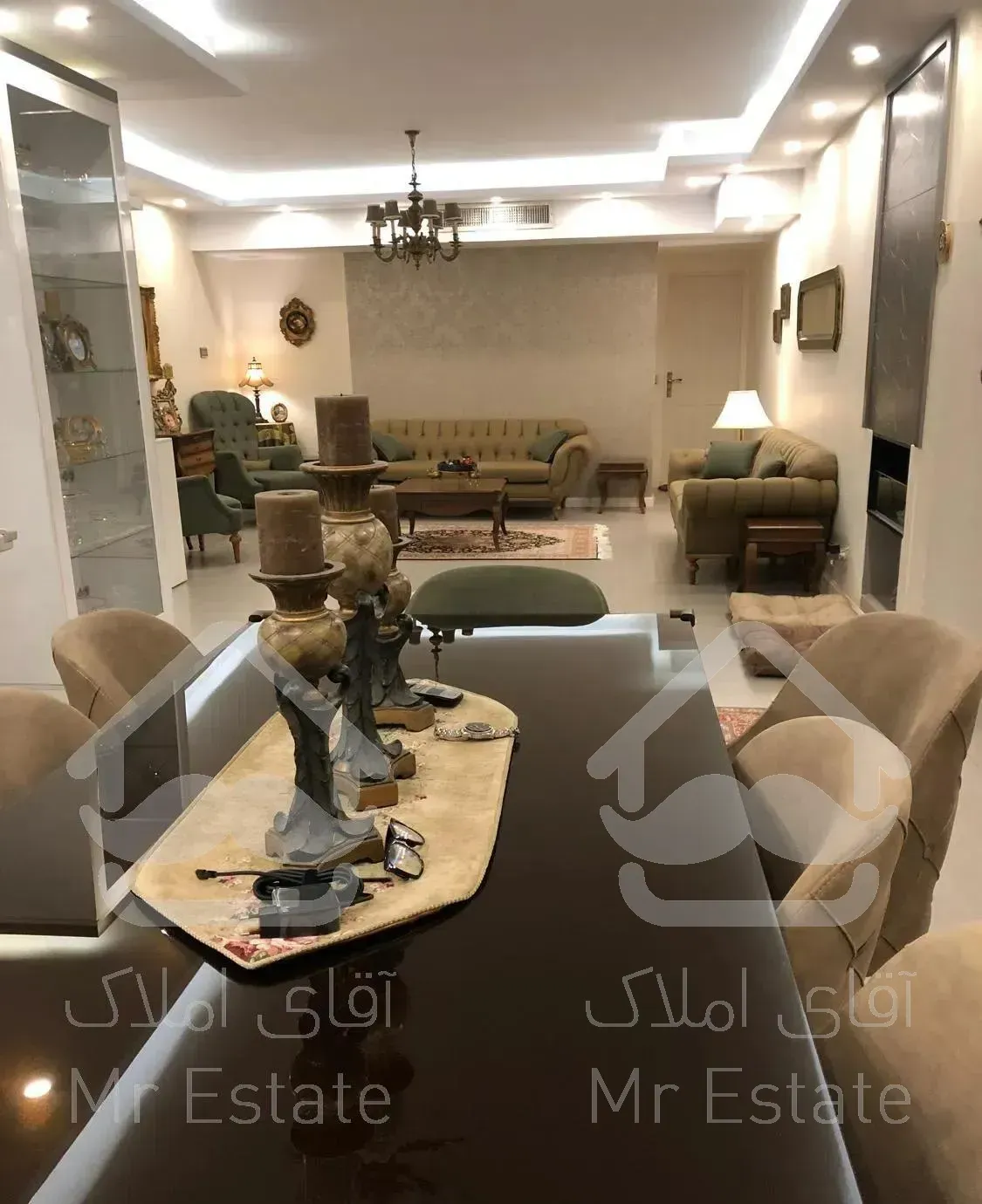 ۱۲۳ متر ۳ خواب فول دیزاین خوش نقشه سالن پرده خور