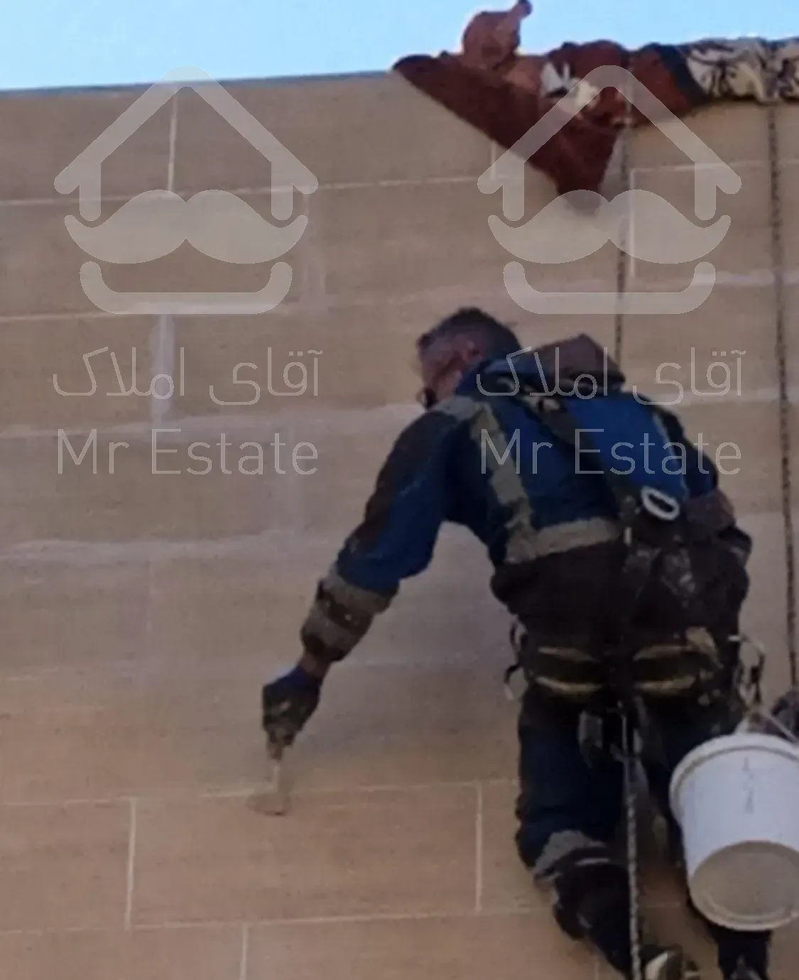 اب بندی نما بدون داربست عایق پشت بام راپل بندباز