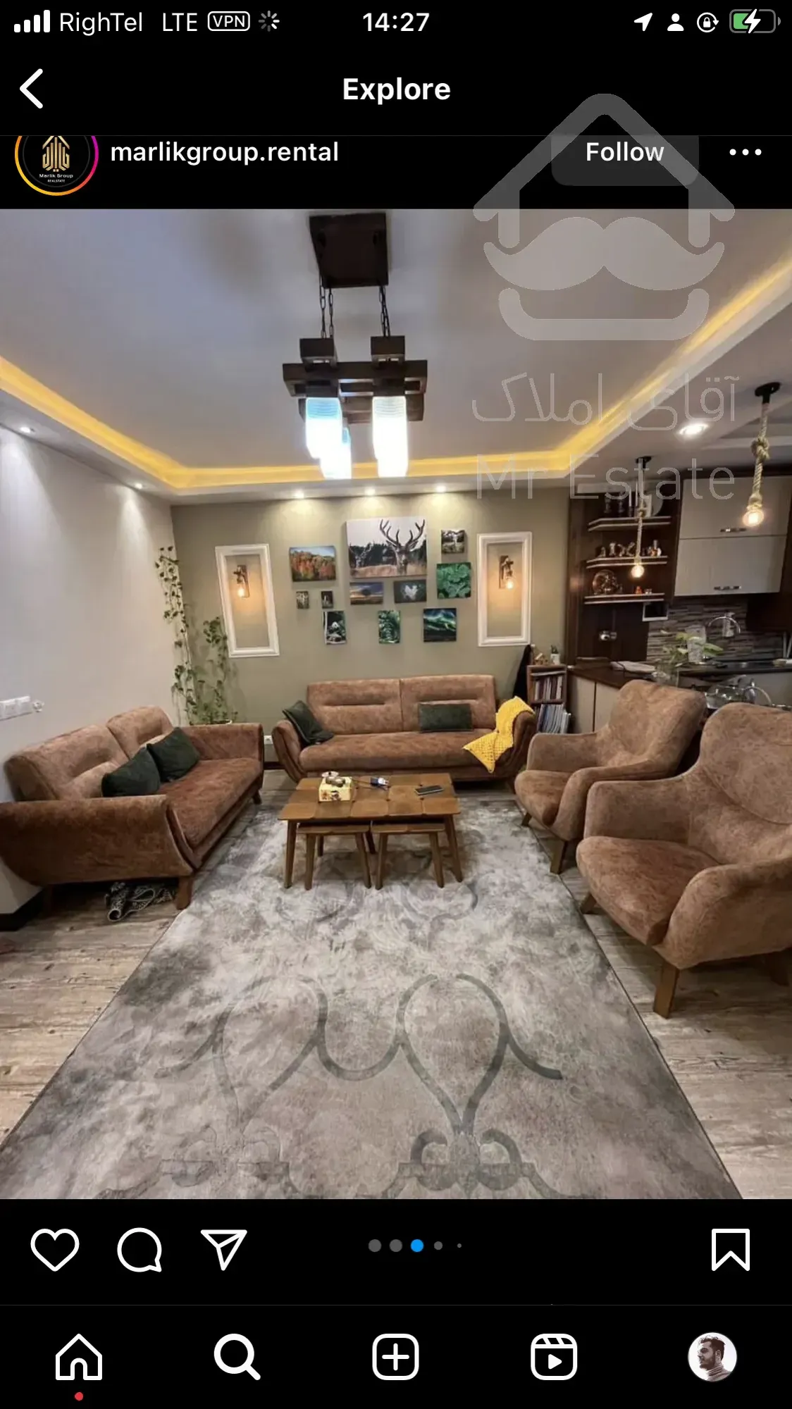 ۶۸متر۲خواب فول نور مستقیم