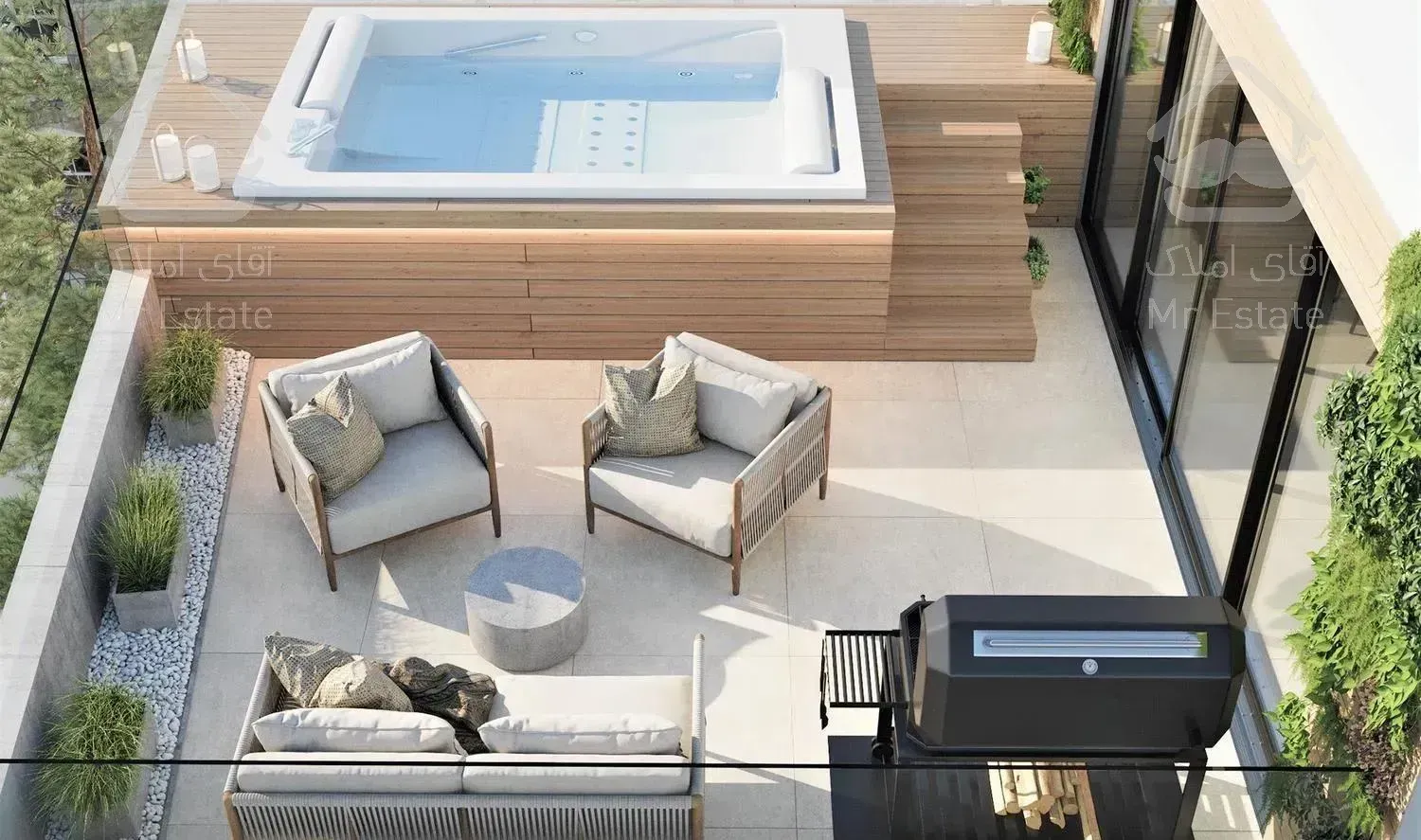 1300م پنت هاوس زعفرانیه 300م تراس گاردن استخر