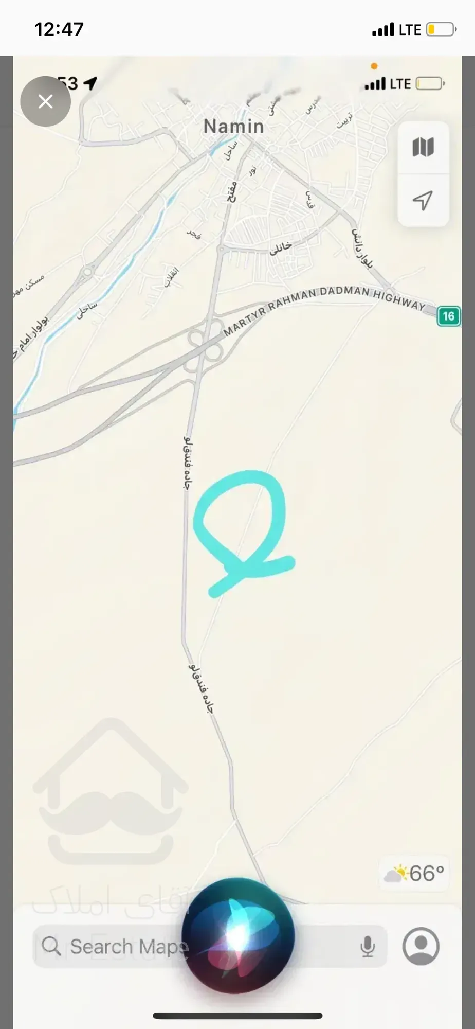 فروش زمین سه هکتاری برجاده کارخانه پتروشیمی نمین