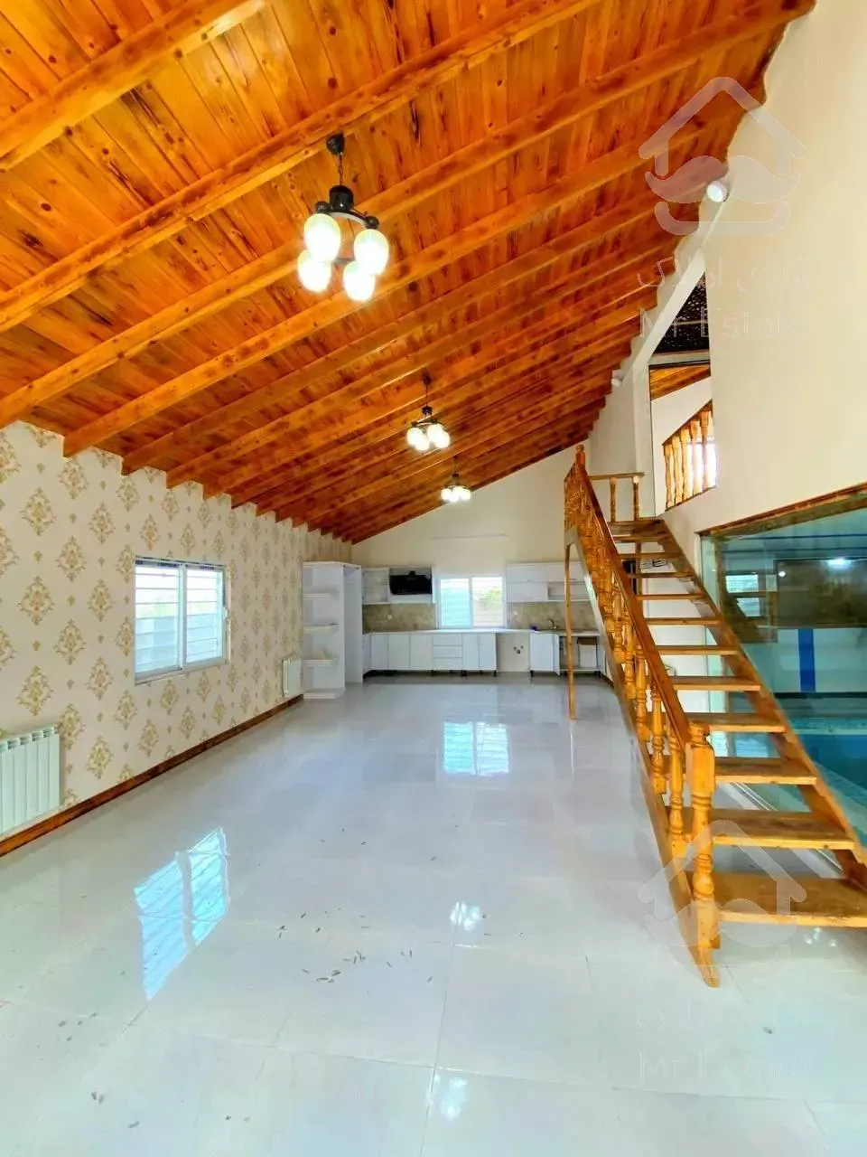 فروش ویلا نیمپیلوت استخر دار نما چوب در شهر زیبای نور