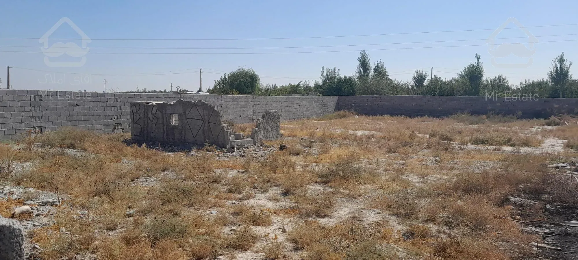 ۱۰۰۰متر چهاردیواری کاربری باغو باغچه ابو برق