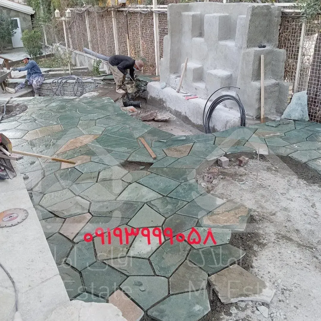 اجرای سنگ لاشه سنگ مالون سنگ ورقه ای سنگ نما رشیدی در تهران دماوند