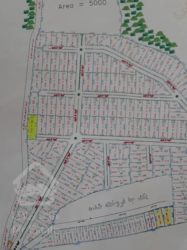 فروش زمین ۳۰۲ متری منطقه چمستان باسند تک‌برگ