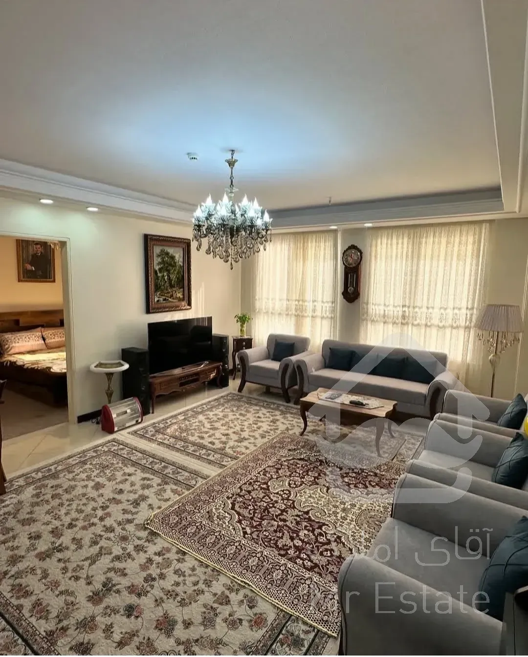 فروش آپارتمان ۸۵متری ۲خواب خوش نور و نقشه سالن پرده خور در سازمان شمال