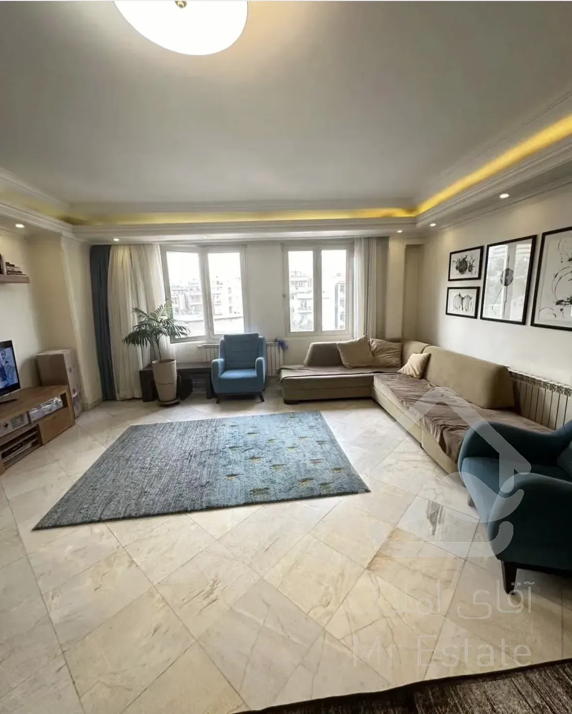 فروش اپارتمان ۹۸ متری ۲ خوابه سالن پرده خور در جنت آباد شمالی