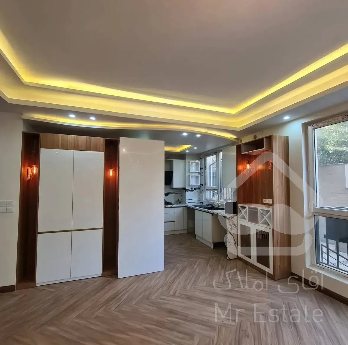 فروش آپارتمان ۹۷متری ۲خوابه فول امکانات سالن پرده خور در شهرک نفت