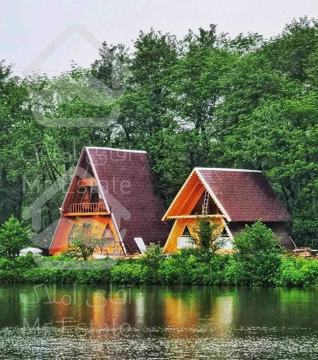 اجاره کلبه چوبی کنار جنگل و دریاچه گیسوم