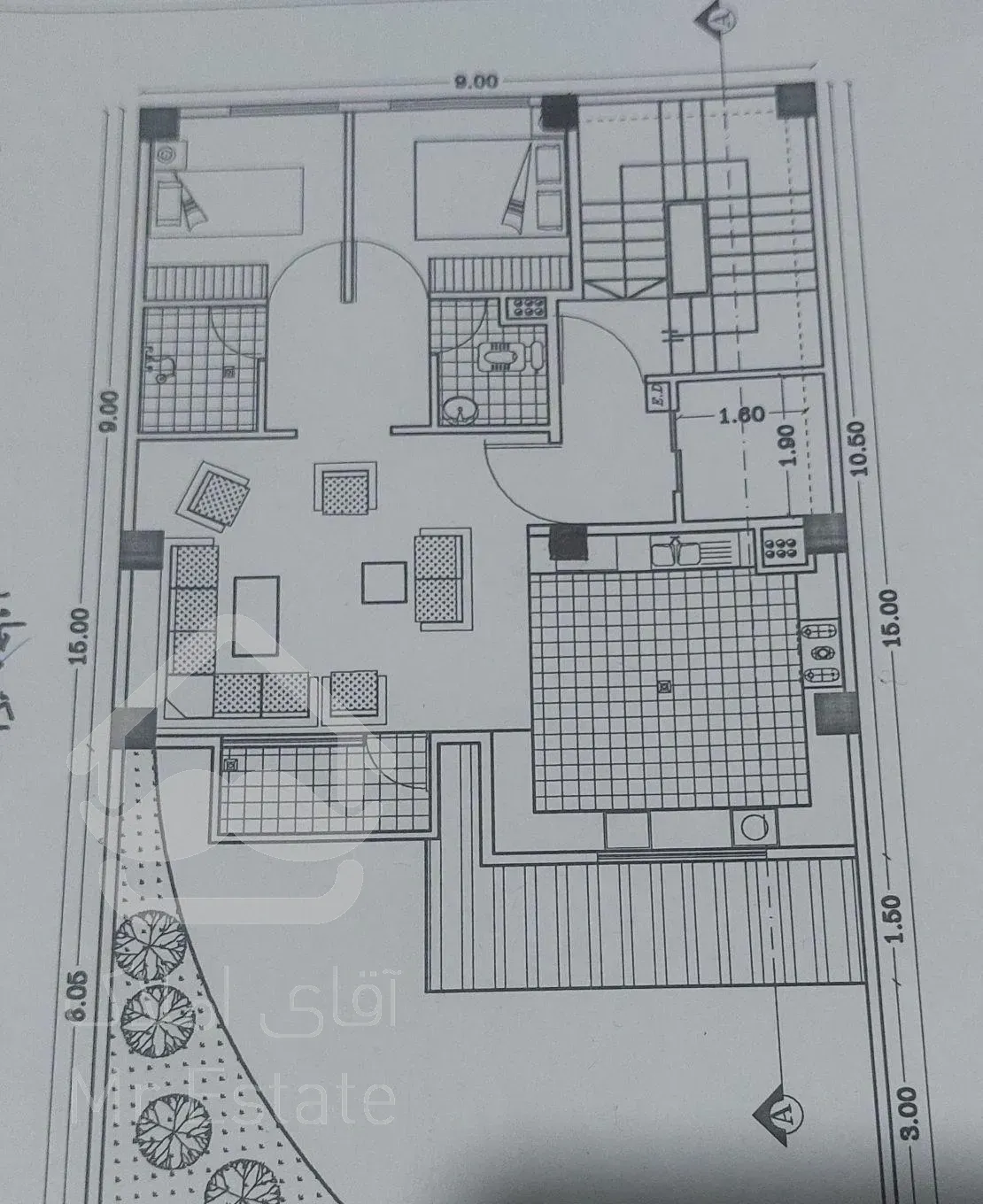 شهرک ارم /پیش فروش/۲خواب/۱۰۰ متر/ طبقه۱