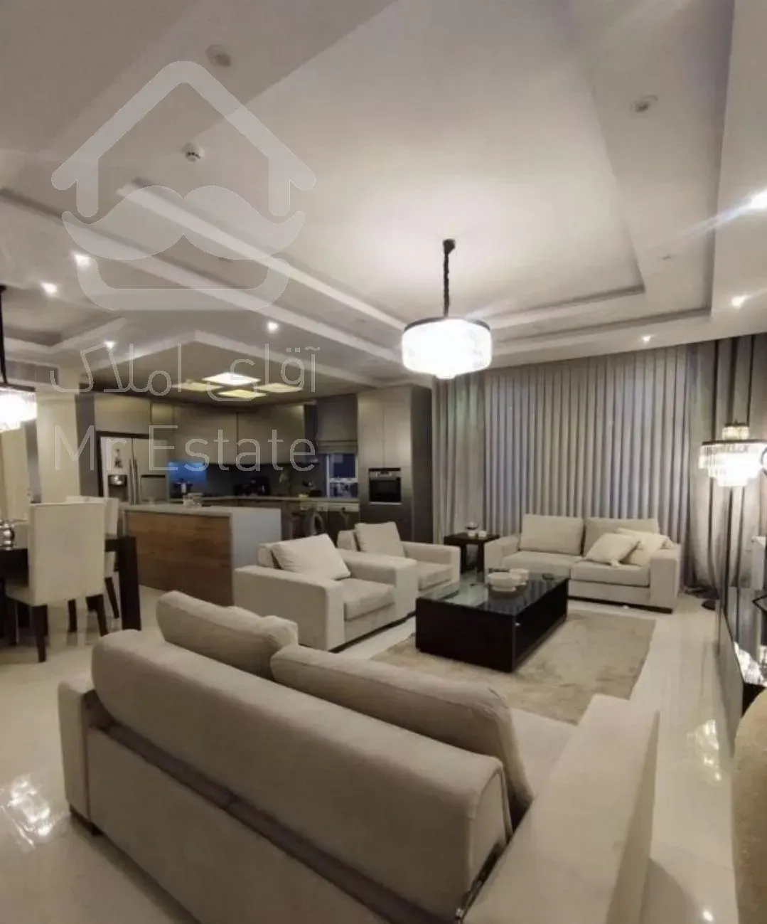 ۱۰۵ متر ۵ سال ساخت/ لوکیشن دنج / سالن پرده‌خور