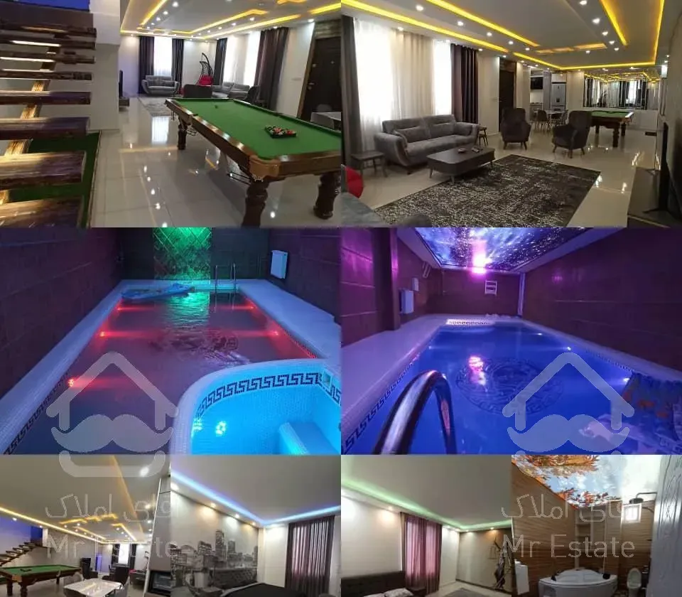 ویلا حیاط دار ۴خواب استخر دار مبلمان دارای بالکن