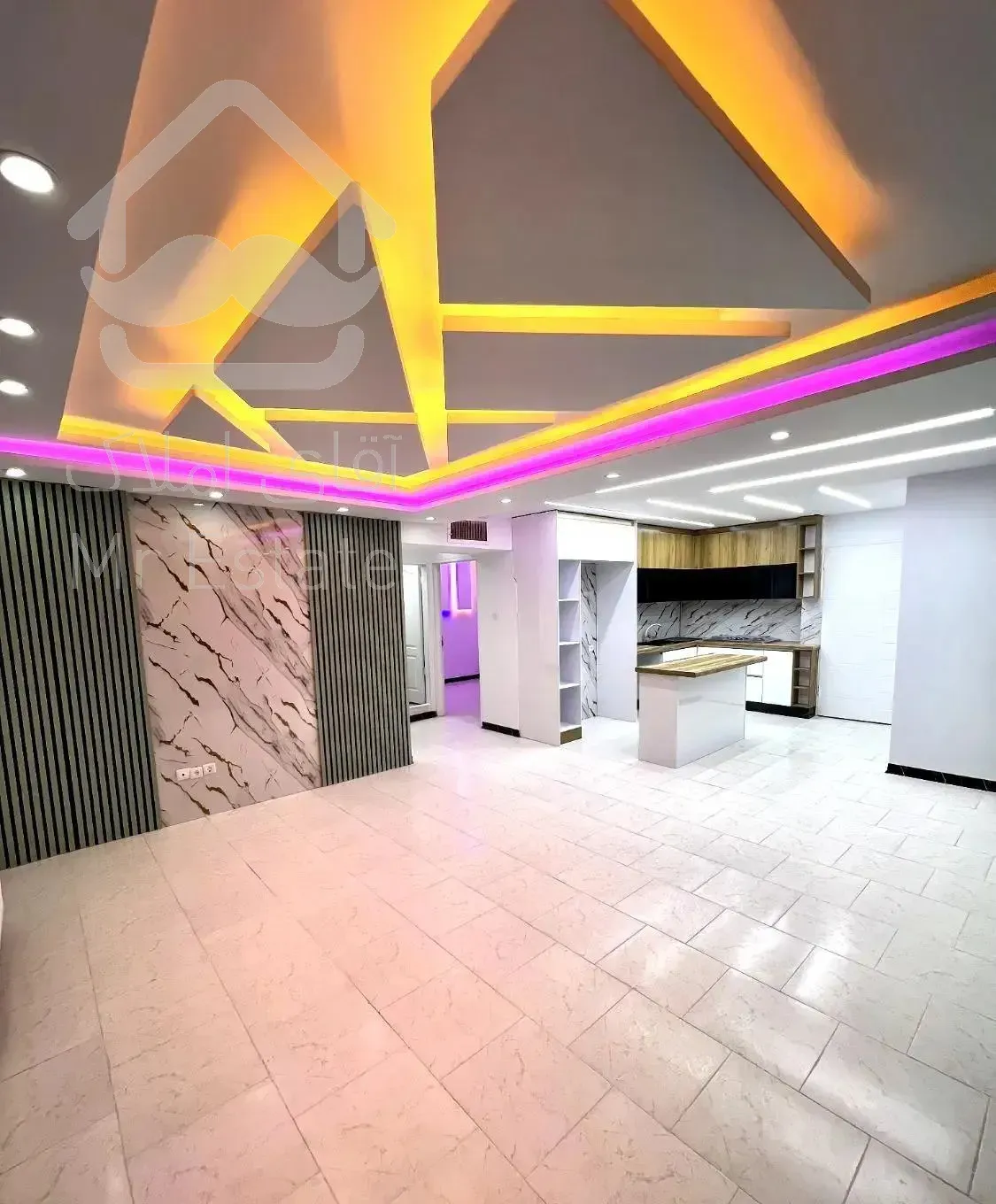 آپارتمان103m/نور پردازی چشمگیر(پارکینگ مسقف)