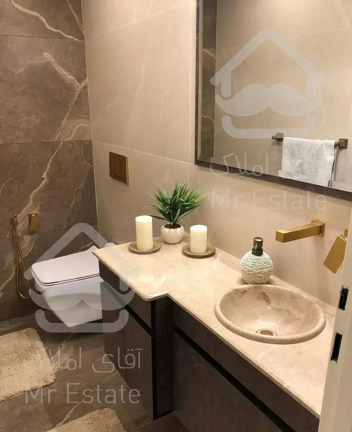 ۱۲۳ متر ۳ خواب فول دیزاین خوش نقشه سالن پرده خور