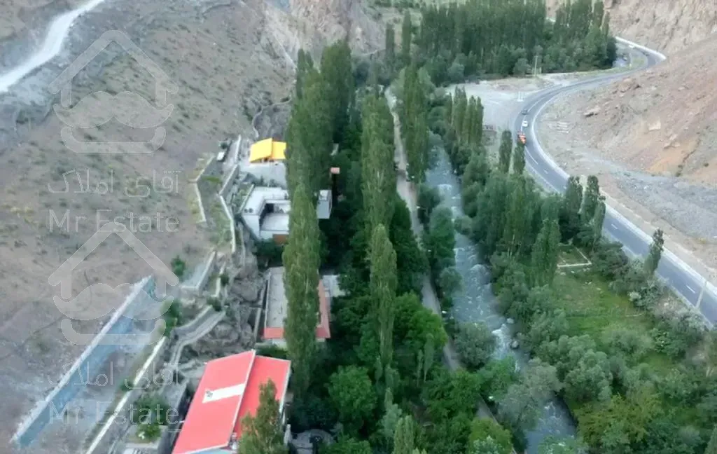 ویلا باغ ۱۰۰۰ متر بر رودخانه جاده چالوس