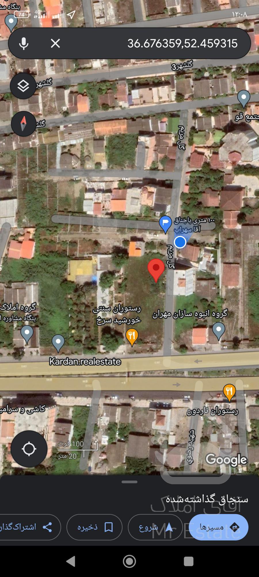 زمین ۱۰۰ متری خط دریا سرخرود