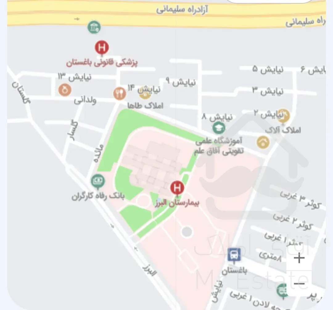 ۲۲۰ متر زمین دو بَر ، واقع در باغستان غربی