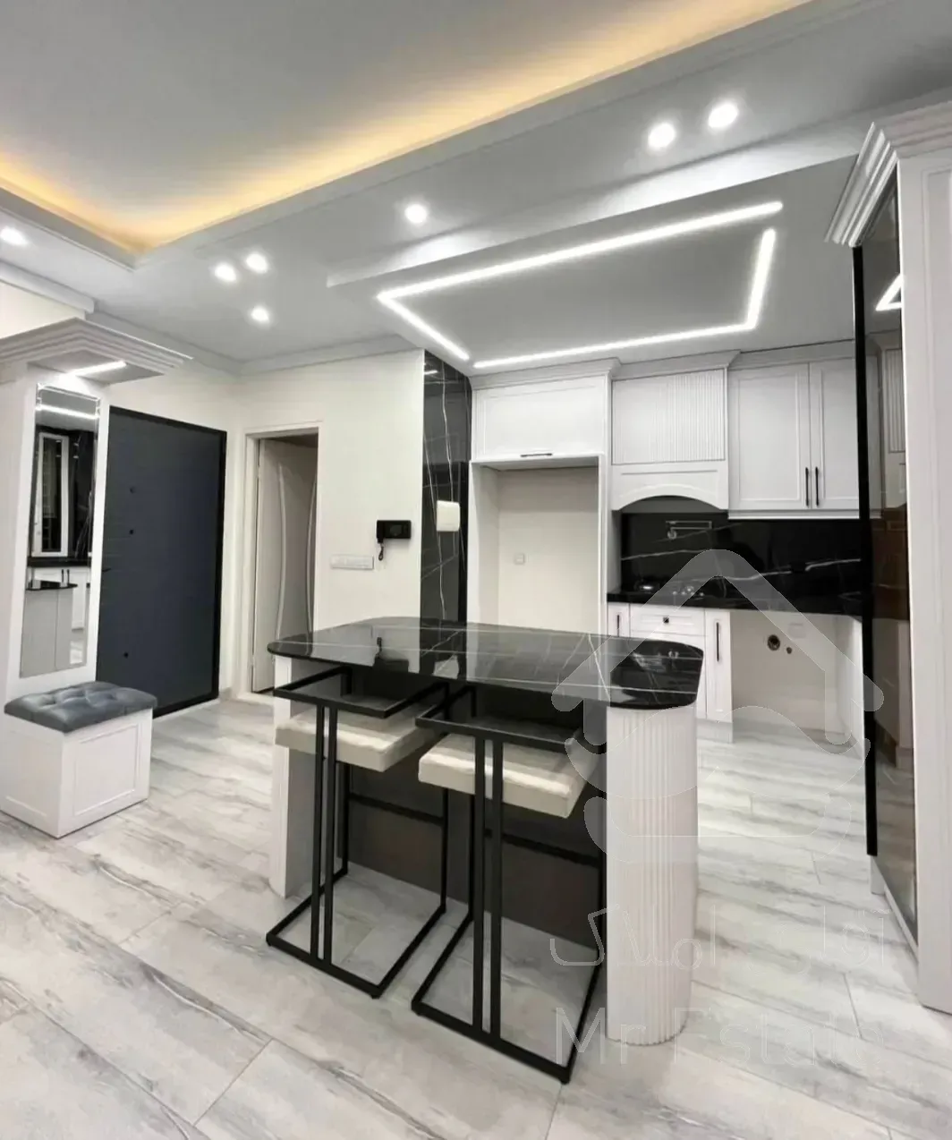 اجاره آپارتمان ۸۵متری ۲خواب سالن پرده خور فول بازسازی در شهرزیبا