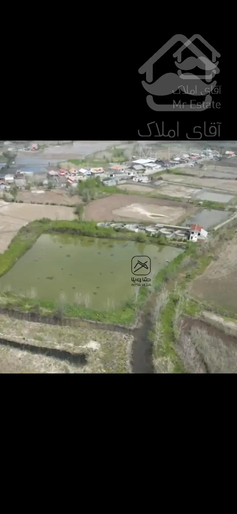 ۳۰۰۰۰متر زمین باغی مسکونی و کارگاه و استخر ماهی سندتک برگ