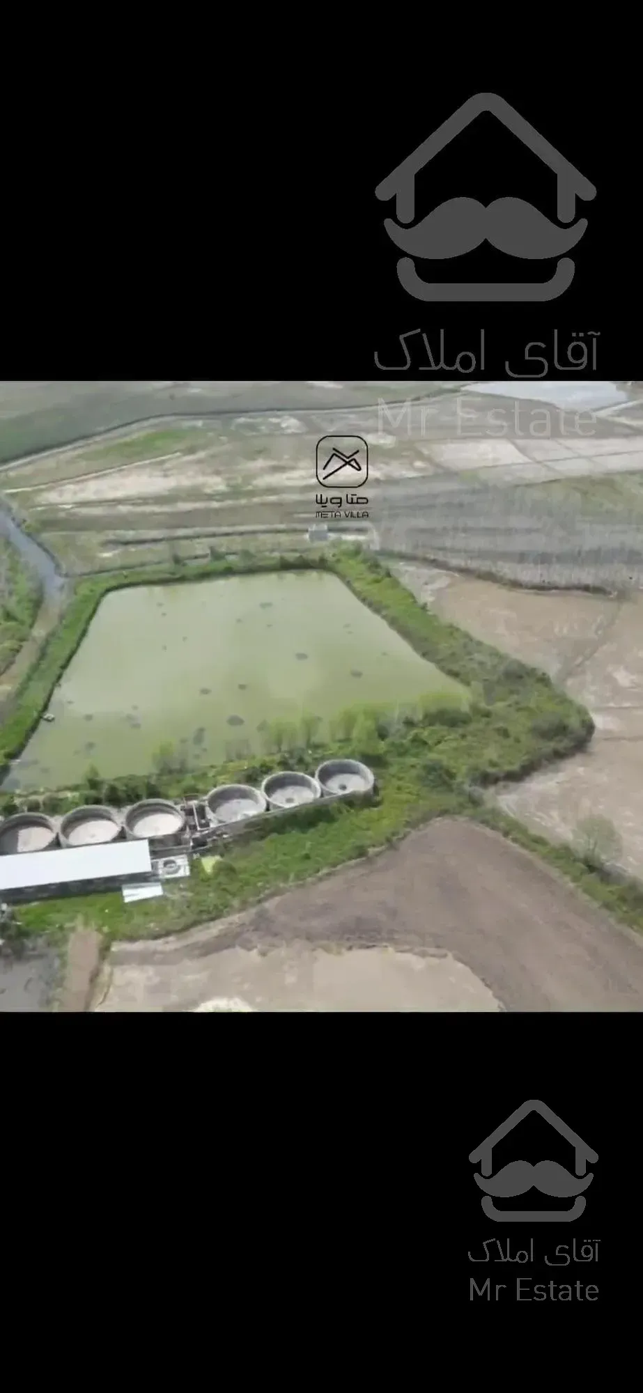 ۳۰۰۰۰متر زمین باغی مسکونی و کارگاه و استخر ماهی سندتک برگ