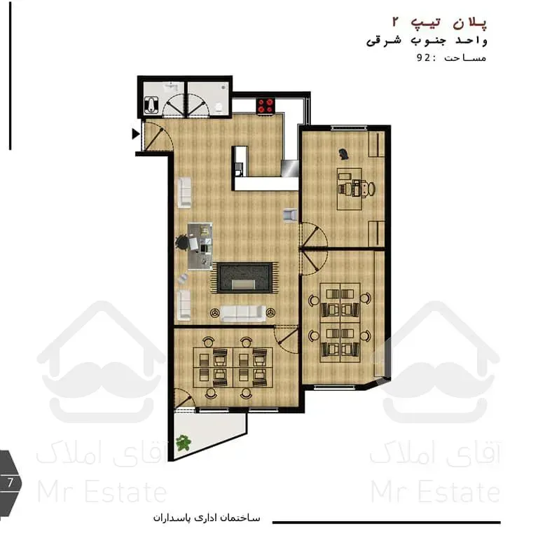 پاسداران ۹۵ متر ۲ اتاق نوساز امکانات کامل