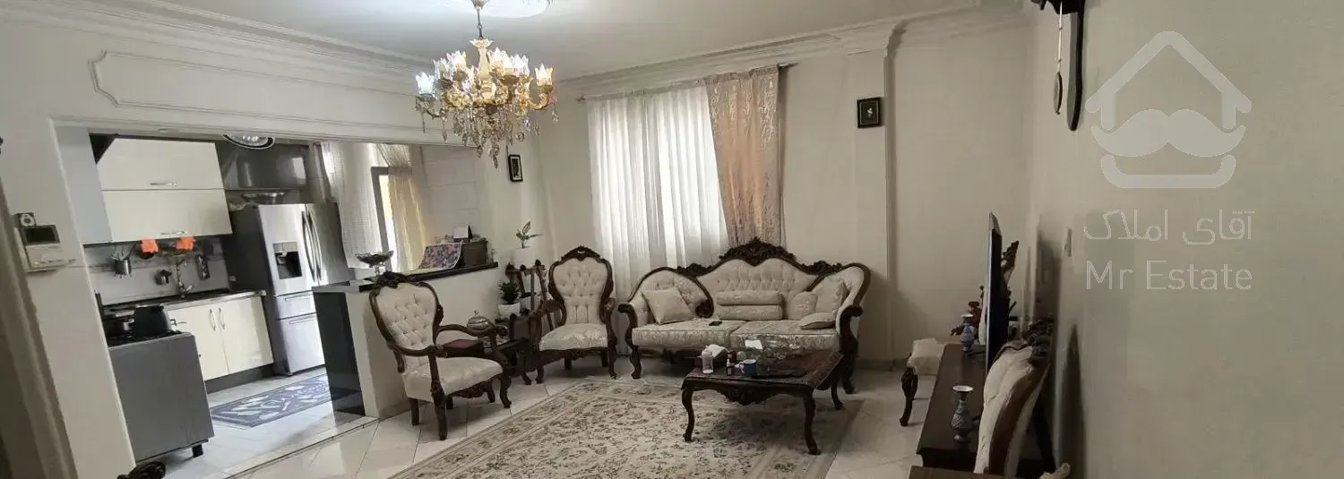 ۷۵ متری سالن پرده خور دوخواب بازسازی شده