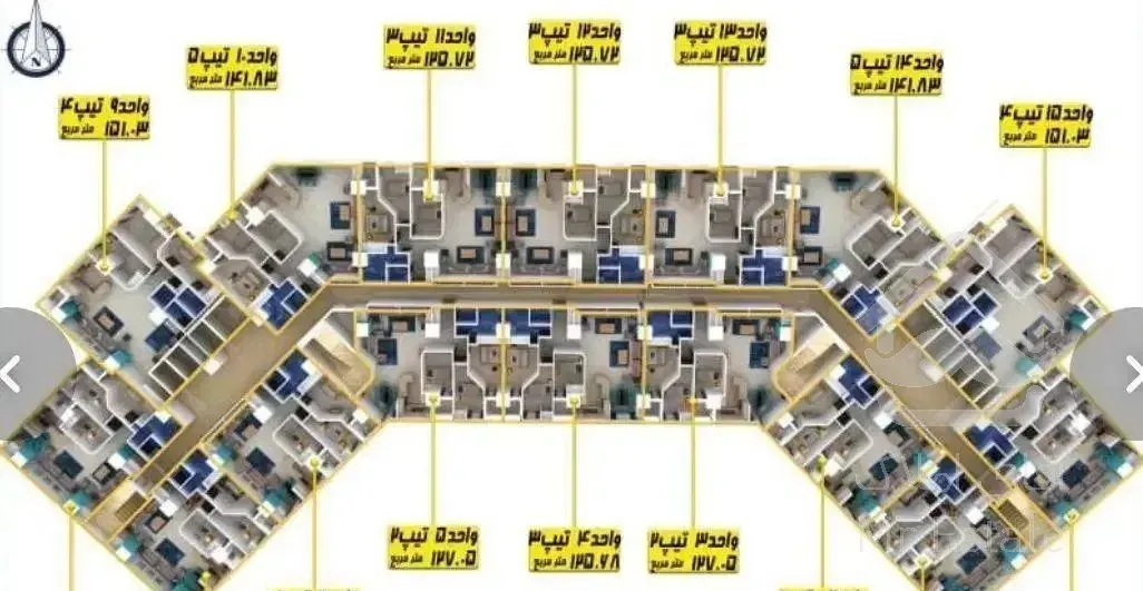 آپارتمان 127 متری در برج N3 پهنه B ارتش