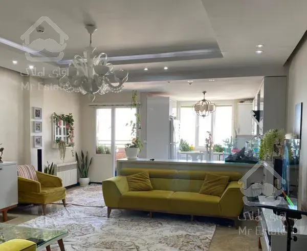 ٩٠ متر طبقه ٧ سالن پرده خور شیک خوش نقشه