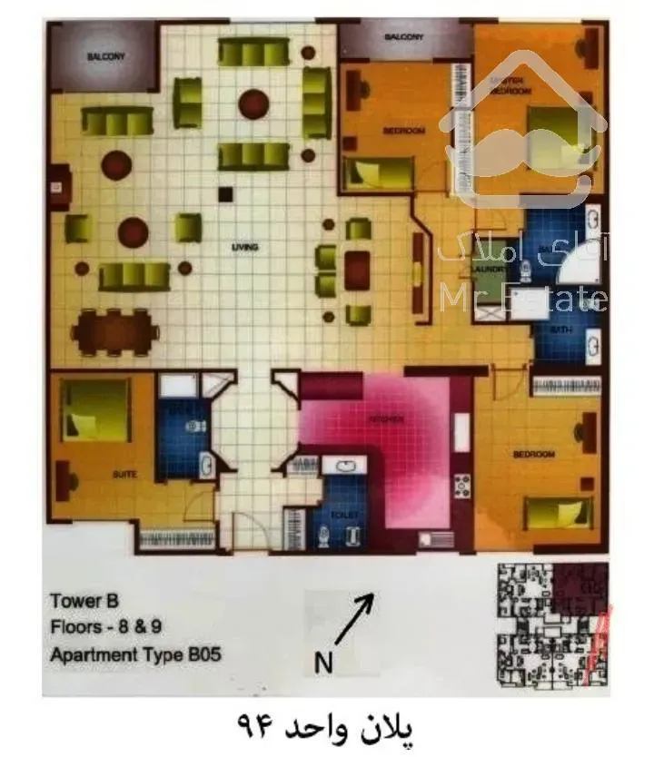 ولنجک برج باغ ۲۶۱ متر ۳خوابه