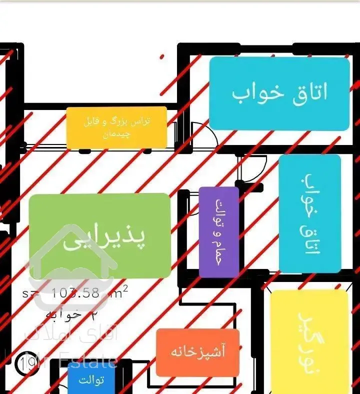 آپارتمان ۱۰۴ متر گل نرگس ارتش