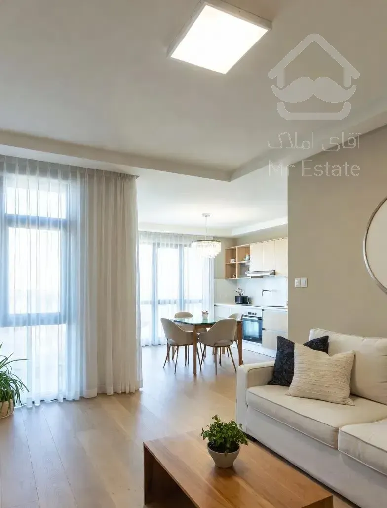 ۱۱۸ متر منظریه سالن پرده خور پلان یکدست تاپ لوکیشن