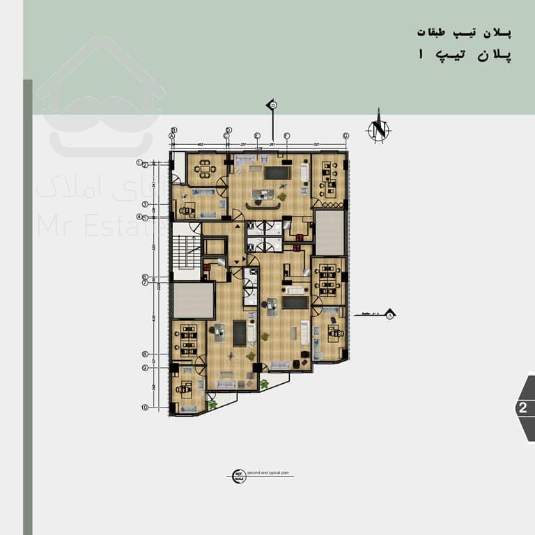 پاسداران ۱۰۵ متر ۲ اتاق نوساز ۲ پارکینگ