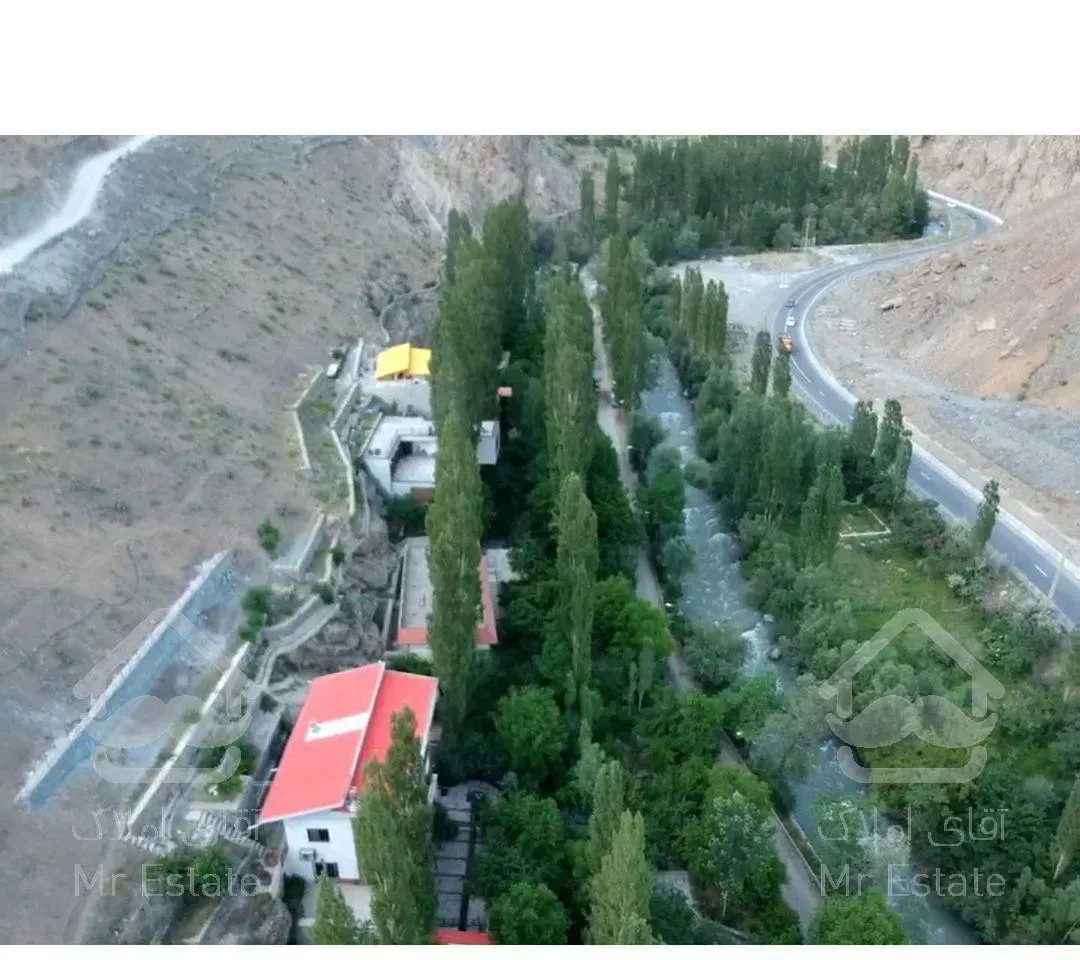 ویلا باغ ۱۰۰۰ متر بر رودخانه جاده چالوس