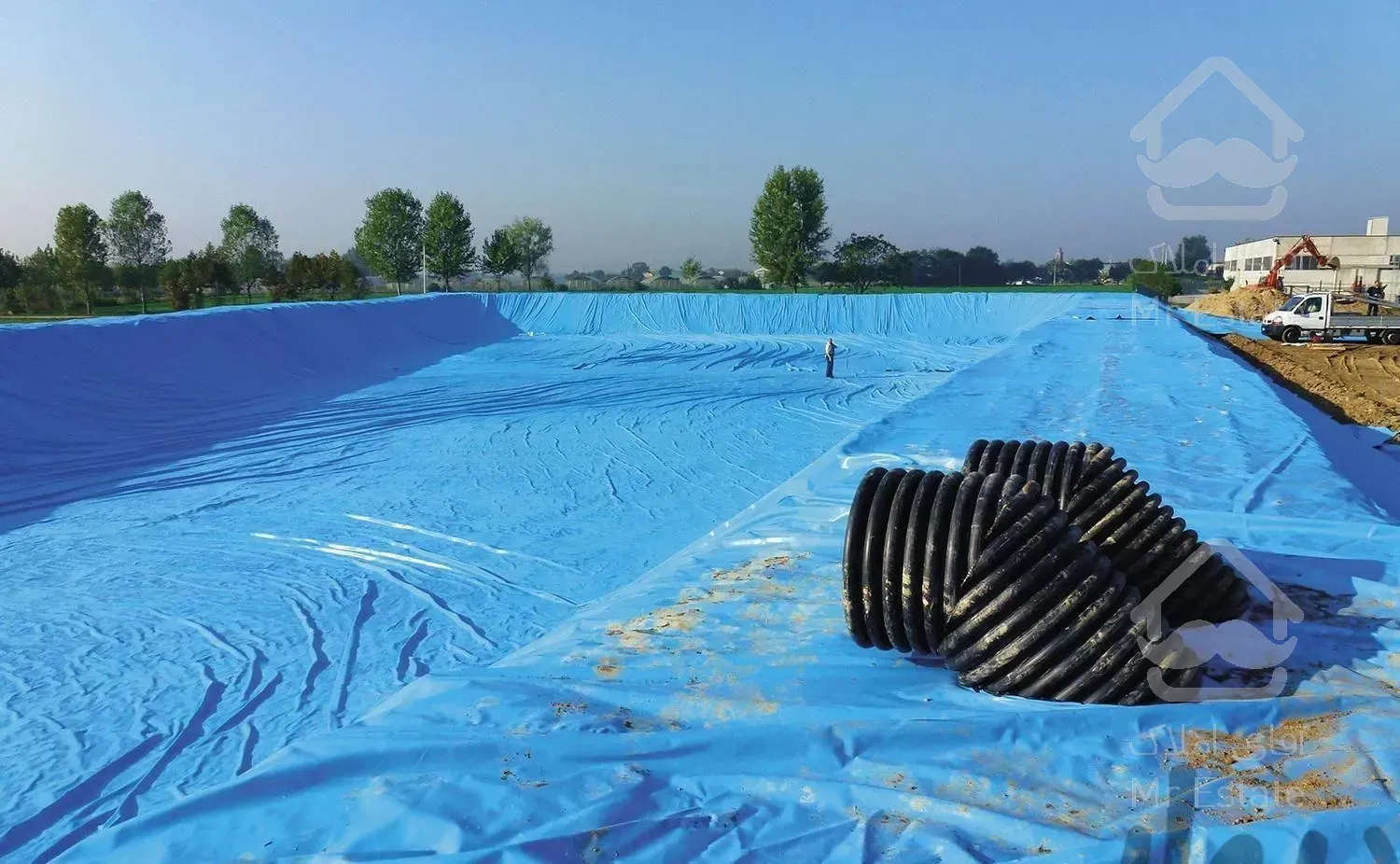 ساخت استخر پرورش ماهی باورق ژئوممبران در ایلام