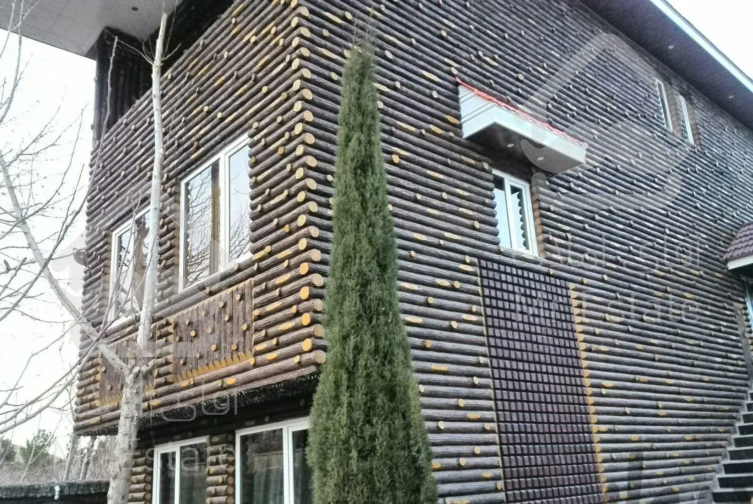 سیمانکاری،نمای رومی،استخر،طرح سنگ وچوب بتن