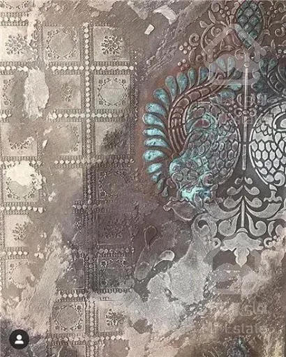 پتینه ورق طلا طرح سنگ نقاشی هنری کالرواش تکسچر
