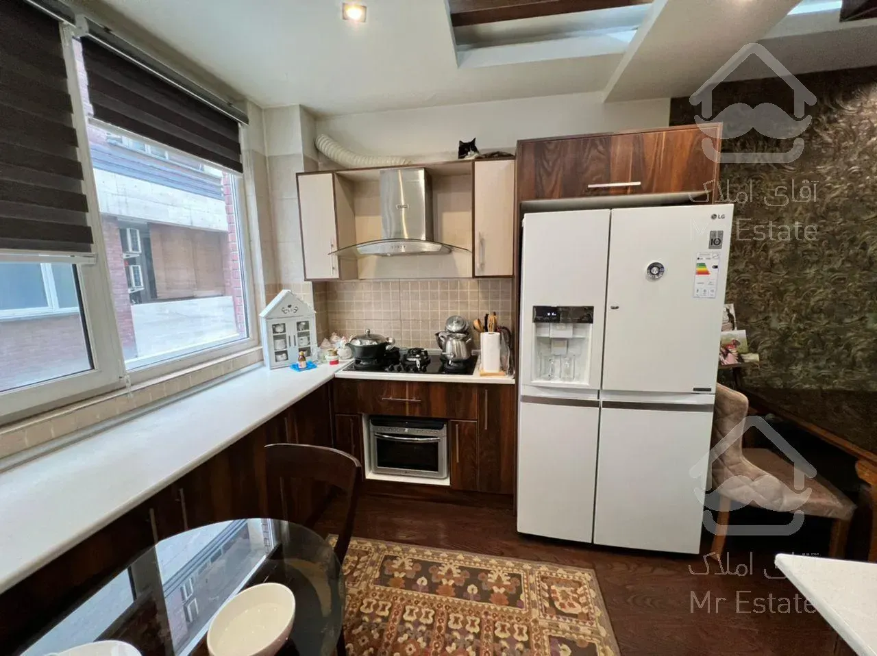 ۷۴ متر ۲ خواب فول امکانات سالن پرده خور