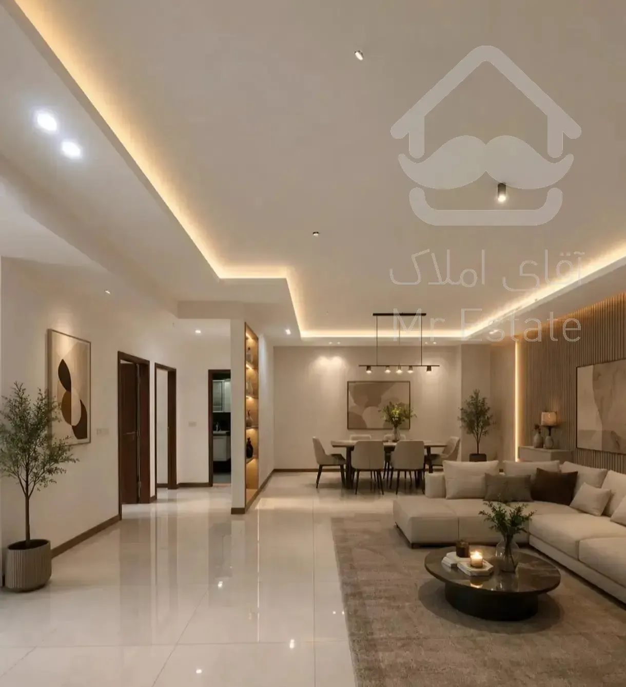 100 متر دو خوابه دو طرف بدون مشابه
