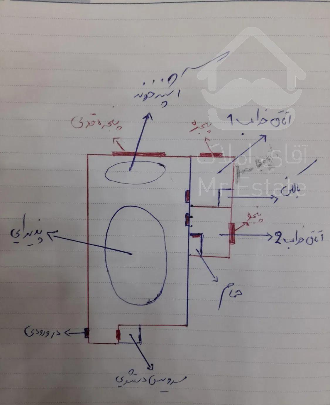 96 متر ۲خواب فول+بالکن