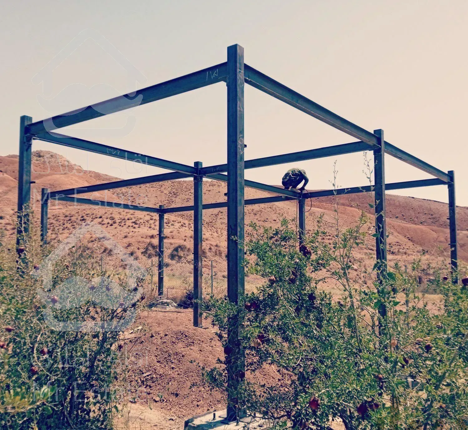 جوشکاری اسکلت شیروانی درب ریلی مدرن خرچنگی