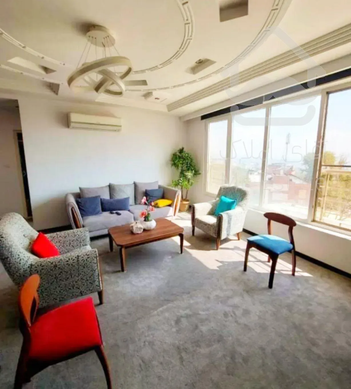 58 متر تک واحدی سالن پرده خور روبه آفتاب