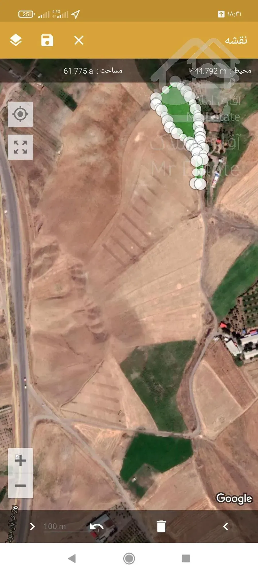 زمین کشاورزی شیش هزارو متر مربع