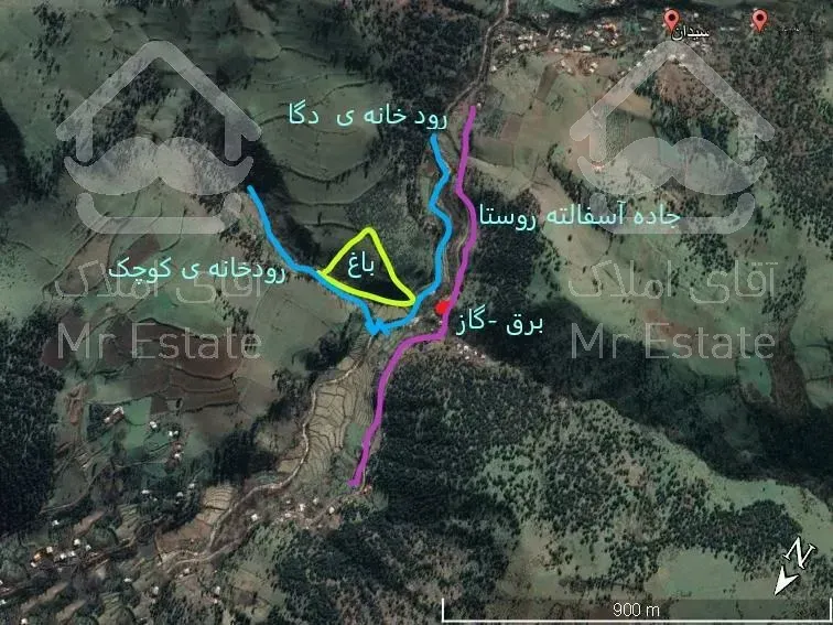 *فروش باغ 10000متردر کنار رود  روستا * شمال گیلان با چشم انداز عالی*